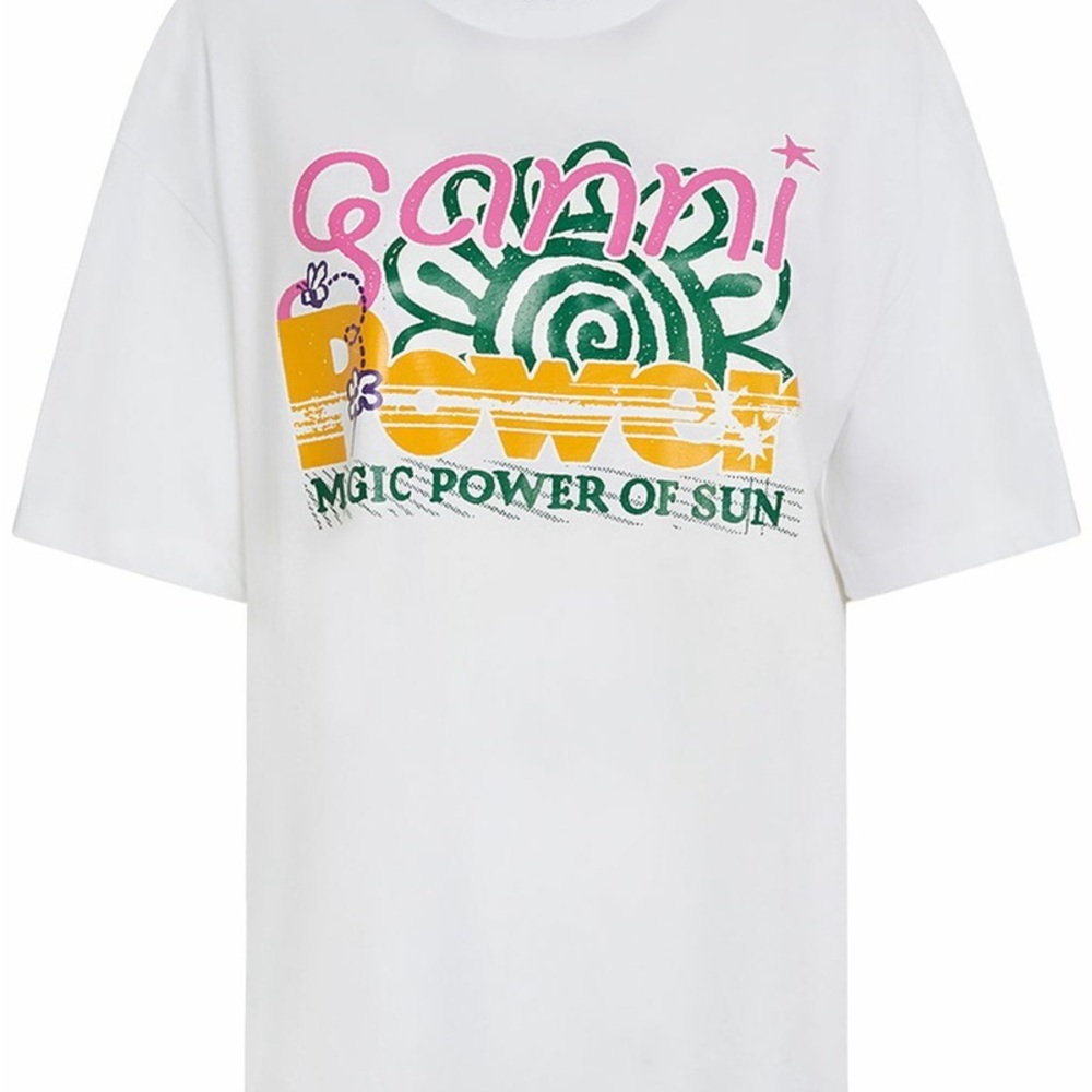 GANNI - Future Heavy Sun Print Cotton T-shirt - Picture 5 of 6